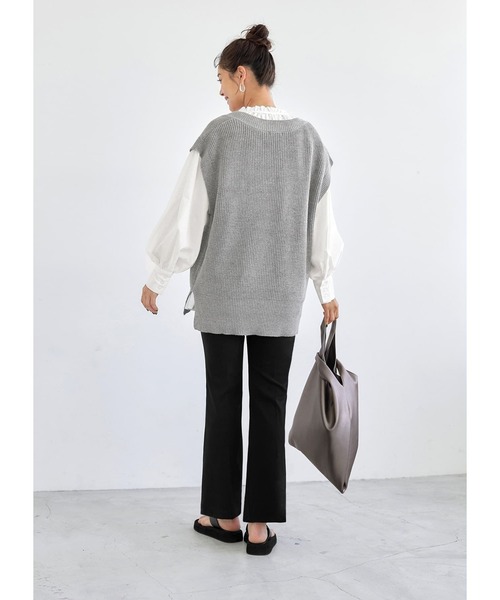 STYLE DELI（スタイルデリ）の「【Made in JAPAN】ストレッチセミフレアパンツ（その他パンツ・レディース・ブラック/キャメル・SMALL/MEDIUM）」の22枚目の写真