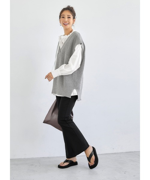 STYLE DELI（スタイルデリ）の「【Made in JAPAN】ストレッチセミフレアパンツ（その他パンツ・レディース・ブラック/キャメル・SMALL/MEDIUM）」の20枚目の写真