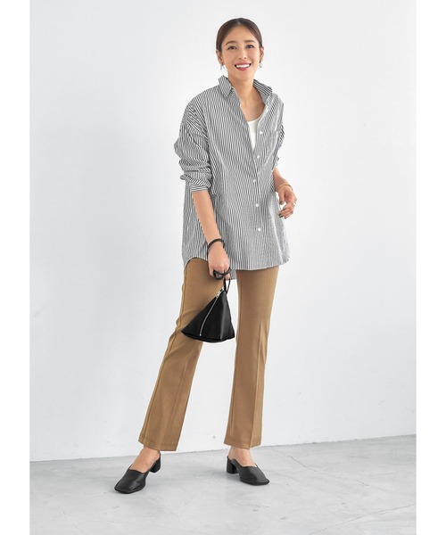 STYLE DELI（スタイルデリ）の「【Made in JAPAN】ストレッチセミフレアパンツ（その他パンツ・レディース・ブラック/キャメル・SMALL/MEDIUM）」の10枚目の写真