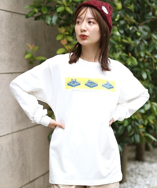 チチカカ(チチカカ)の「【ユニセックス】イラストルチャプリントロングTシャツ(Tシャツ/カットソー・メンズ・ホワイト/ブラック・LARGE/MEDIUM)」の9枚目の写真