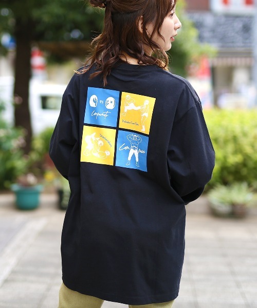 チチカカ(チチカカ)の「【ユニセックス】イラストルチャプリントロングTシャツ(Tシャツ/カットソー・メンズ・ホワイト/ブラック・LARGE/MEDIUM)」の7枚目の写真