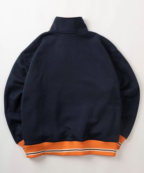 CONVERSE（コンバース）の「【CONVERSE/コンバース】ブランドアーチロゴプリント＆ワンポイント刺繍 リブライン ハーフジップ ジャージスウェット/トラックジャケット/ビッグシルエット/裏起毛（ジャージ・レディース・ホワイト/チャコールグレー/アッシュグレー/ブラック/ネイビー/グリーン/ホワイト系その他/グレー系その他/グリーン系その他/ダークブルー/ダークグレー/ダークネイビー/ライトグレー/ヘザーグレー/スミクロ・M/L/XL）」の18枚目の写真