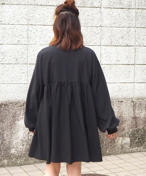 バンドカラーチュニックブラウス（シャツ/ブラウス）｜tiptop