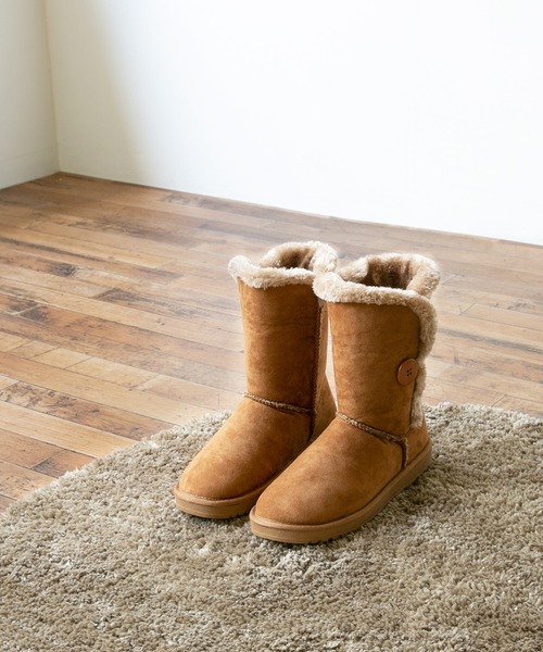 mooimooi（モーイモーイ）の「防寒 撥水 ベイリーボタンムートン（ブーツ・レディース・チャコールグレー/ブラック/キャメル・LL/3L/4L/M/L/S）」の18枚目の写真