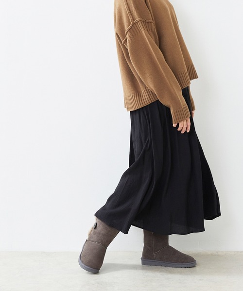 mooimooi（モーイモーイ）の「防寒 撥水 ベイリーボタンムートン（ブーツ・レディース・チャコールグレー/ブラック/キャメル・LL/3L/4L/M/L/S）」の14枚目の写真