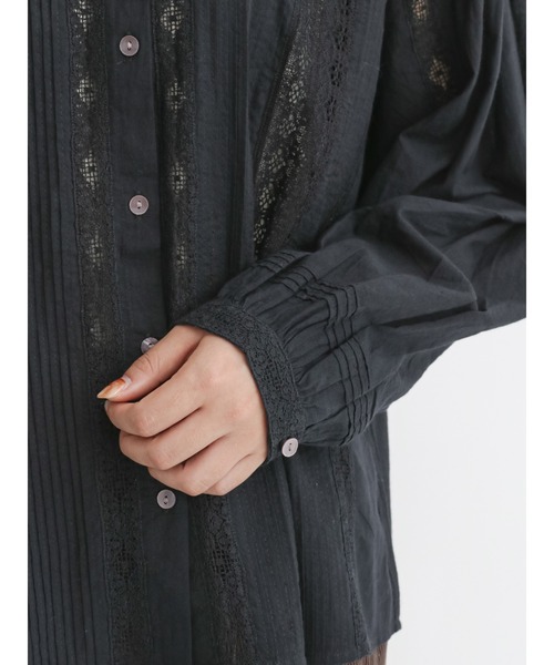 TSUHARU by Samansa Mos2（ツハルバイサマンサモスモス）の「リバーレースブラウス（シャツ/ブラウス・レディース・オフホワイト/ブラック・ﾌﾘ-）」の7枚目の写真