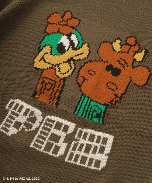 make a ray!(メイク ア レイ!)の「【PEZ/ペッツ】ビッグシルエット キャラクター刺繍 ジャガードニット(ニット/セーター・レディース・ネイビー/ブラウン/オフホワイト・M/L/XL)」の15枚目の写真