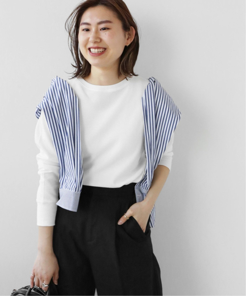 JOURNAL STANDARD relume(ジャーナルスタンダード レリューム)の「《追加4》TCワッフルロングスリーブTシャツ(Tシャツ/カットソー)」|ホワイト