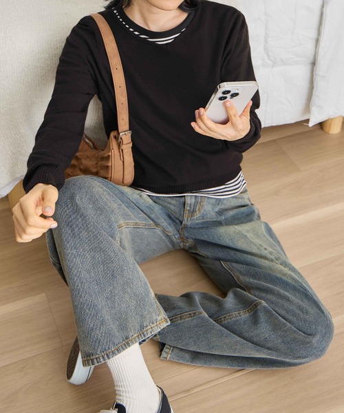 CHAN ME(チャンミ)の「カシミヤタッチVネックニット(ニット/セーター・レディース・ベージュ/チャコール/コーラル/レッド/ブラック/アイボリー/ブルー/グリーン/ホワイト×ブラック/オレンジ/グレー/ホワイト/ラベンダー/ホワイト系その他・MEDIUM/LARGE/X-LARGE)」の21枚目の写真