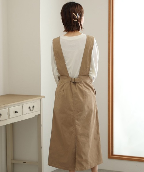 ElegChic(エレグシック)の「フロントボタンジャンパーツイル スカート (サロペット/オーバーオール・レディース・ブラック/カーキ/ベージュ・4L/L/XL/3L/M)」の10枚目の写真