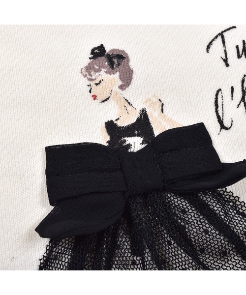 BeBe（ベベ）の「BeBe/USAコットン裏毛ヒロインプリントリボントレーナー(80~150cm)（スウェット・キッズ・ブルー/オフホワイト・100/120/150/90/130/140/80/110）」の20枚目の写真