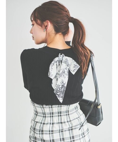 dazzlin（ダズリン）の「リボン付ランダムリブニットトップス（ニット