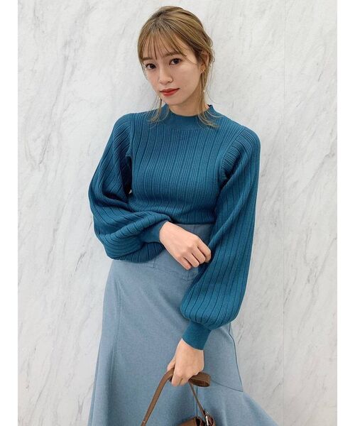 dazzlin（ダズリン）の「リボン付ランダムリブニットトップス（ニット/セーター・レディース・ブラック/オフホワイト/ブルー・FREE）」の20枚目の写真