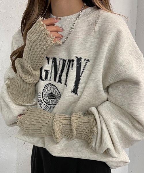 apres jour mignon（アプレジュールミニョン）の「ダメージニットアームウォーマー【ZOZOTOWN限定アイテム】（アームカバー・レディース・マスタード/アイボリー/ベージュ/ブラック・フリー）」の10枚目の写真