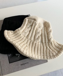 【WEB限定】ケーブルニットバケットハット