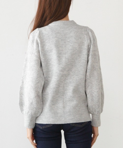 M.deux（エムドゥ）の「パールボタンカーデ（カーディガン/ボレロ・レディース・グレー/ブラック・MEDIUM）」の5枚目の写真