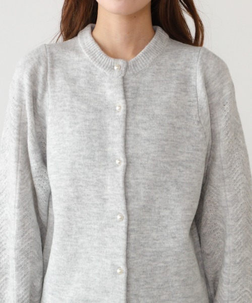 M.deux（エムドゥ）の「パールボタンカーデ（カーディガン/ボレロ・レディース・グレー/ブラック・MEDIUM）」の12枚目の写真