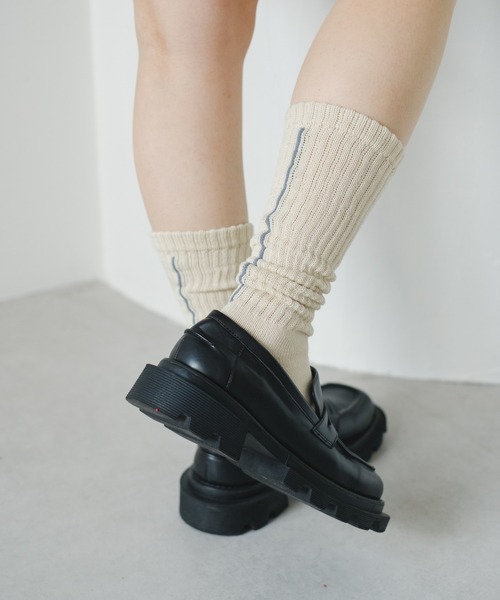 Kastane（カスタネ）の「バックラインソックス（ソックス/靴下・レディース・グレー/オフホワイト/ブルー系その他・FREE）」の11枚目の写真