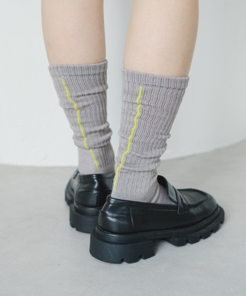 Kastane（カスタネ）の「バックラインソックス（ソックス/靴下・レディース・グレー/オフホワイト/ブルー系その他・FREE）」の6枚目の写真