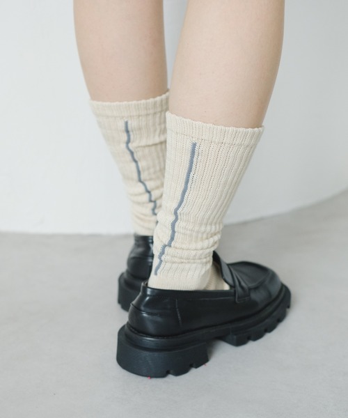 Kastane（カスタネ）の「バックラインソックス（ソックス/靴下・レディース・グレー/オフホワイト/ブルー系その他・FREE）」の14枚目の写真