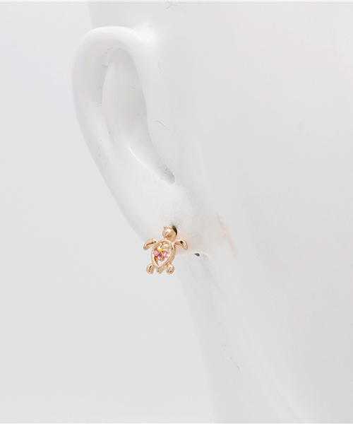 Kahiko(カヒコ)の「【Kahiko】プルメリア&ホヌピアス(ピアス(両耳用)・レディース・ゴールド/ピンク/シルバー・FREE)」の6枚目の写真