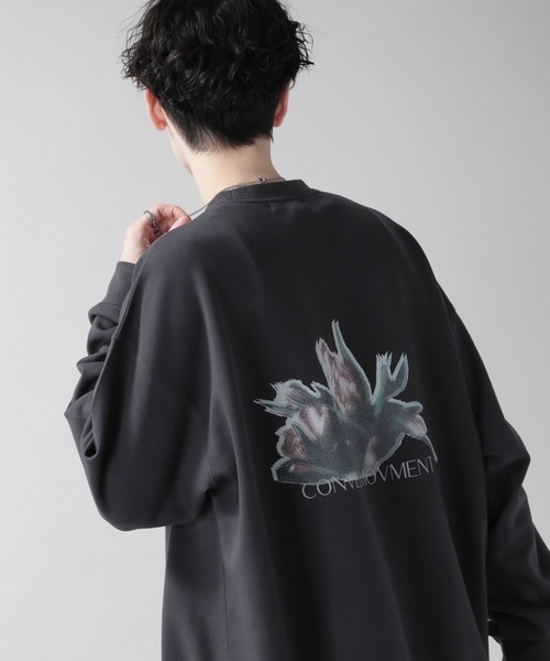 RAGEBLUE（レイジブルー）の「【Ex.Flower/イクスフラワー】コラボフラワープリント/テッククルー（スウェット・メンズ・ブラック/ホワイト/ブラウン/グリーン/レッド・SMALL/MEDIUM/LARGE）」の19枚目の写真