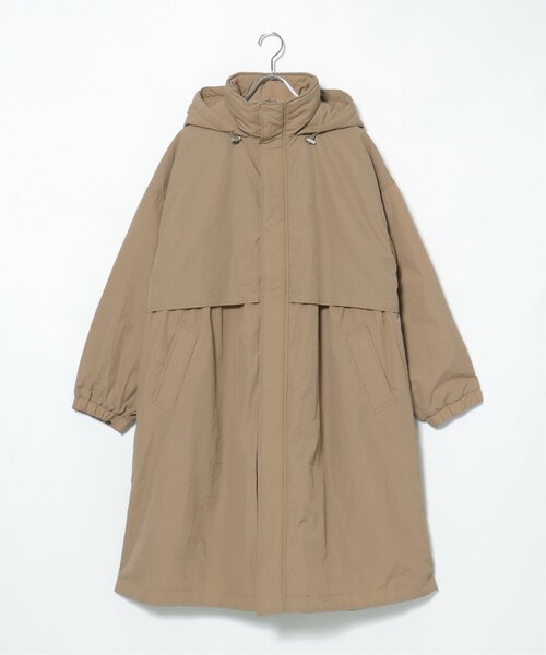 VENCEEXCHANGE（ヴァンスエクスチェンジ）の「中綿ロングコート／モンスターパーカー／ビッグシルエット中綿ロングコート（モッズコート・レディース・ベージュ/ブラック/オフホワイト・FREE）」の3枚目の写真