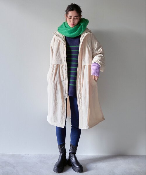 VENCEEXCHANGE（ヴァンスエクスチェンジ）の「中綿ロングコート／モンスターパーカー／ビッグシルエット中綿ロングコート（モッズコート・レディース・ベージュ/ブラック/オフホワイト・FREE）」の17枚目の写真