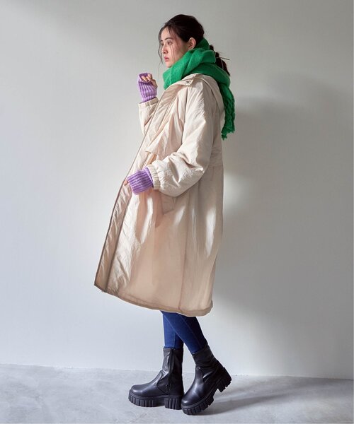 VENCEEXCHANGE（ヴァンスエクスチェンジ）の「中綿ロングコート／モンスターパーカー／ビッグシルエット中綿ロングコート（モッズコート・レディース・ベージュ/ブラック/オフホワイト・FREE）」の21枚目の写真