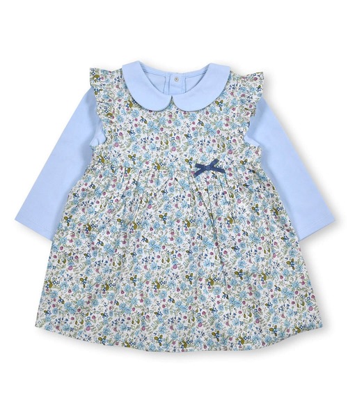 BeBe(ベベ)の「BeBe/GIRL花柄プリントコットンワンピースTシャツ2点セットベビー(80~90cm)(ロンパース・キッズ・ブルー系その他/ピンク系その他・90/80)」の14枚目の写真