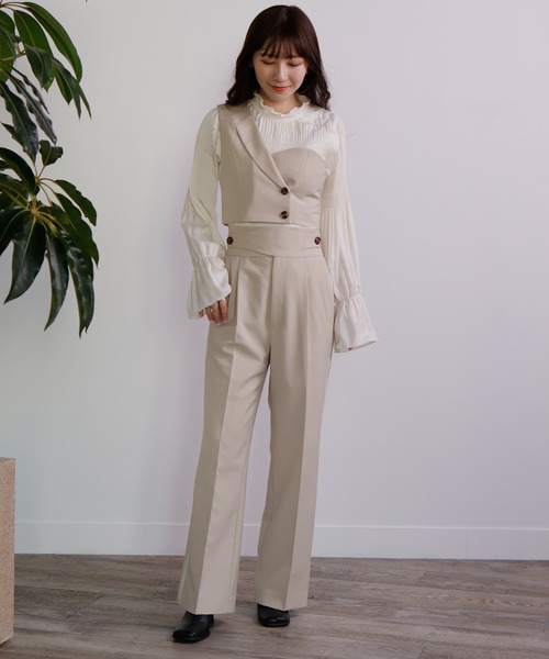 LADYMADE(レディメイド)の「クロスベルトサイドラインパンツ(スラックス・レディース・ベージュ/グレー・S/M)」の7枚目の写真