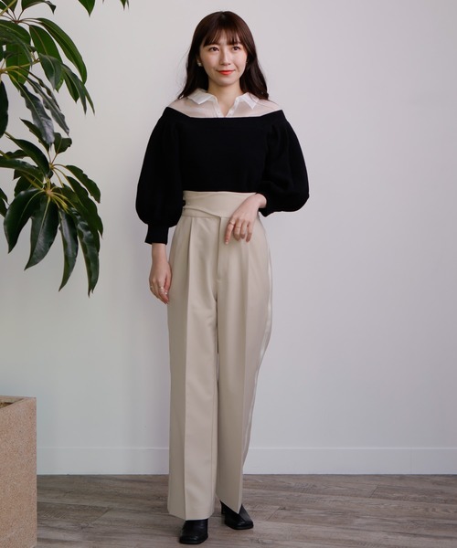 LADYMADE(レディメイド)の「クロスベルトサイドラインパンツ(スラックス・レディース・ベージュ/グレー・S/M)」の22枚目の写真