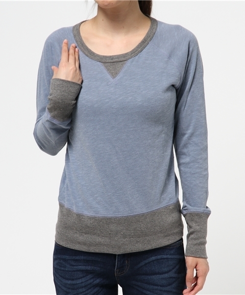Sheta（シータ）の「Vガゼットカットソー（Tシャツ/カットソー・レディース・カーキ/ブルー・FREE）」の2枚目の写真