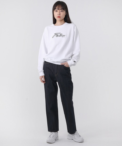 セール】FILA/フィラ ワンポイント 筆記体ロゴ刺繍 無地 長袖