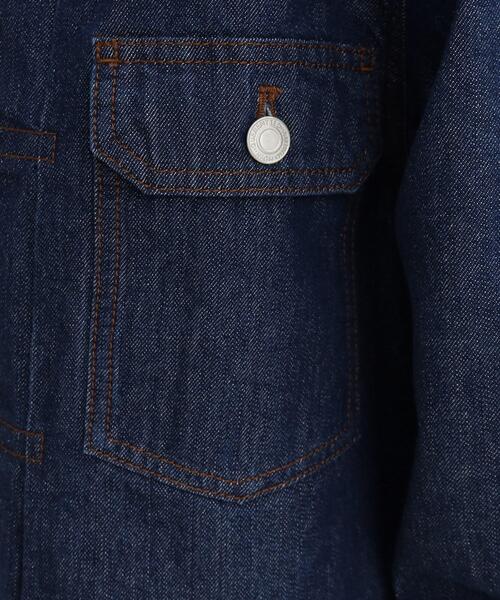 Cutie Blonde（キューティーブロンド）の「◆やわらかデニム【セットアップ可】裾フリンジGジャン（デニムジャケット・レディース・ダークネイビー/ブルー・01/02/03）」の22枚目の写真