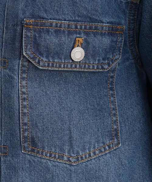 Cutie Blonde（キューティーブロンド）の「◆やわらかデニム【セットアップ可】裾フリンジGジャン（デニムジャケット・レディース・ダークネイビー/ブルー・01/02/03）」の6枚目の写真