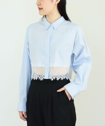 Ray BEAMS | Ray BEAMS / レース キリカエ レギュラー カラー シャツ(シャツ/ブラウス)