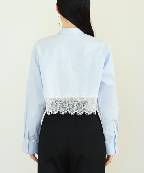 Ray BEAMS（レイビームス）の「Ray BEAMS / レース キリカエ レギュラー カラー シャツ（シャツ/ブラウス・レディース・ホワイト/サックスブルー・ONE SIZE）」の14枚目の写真