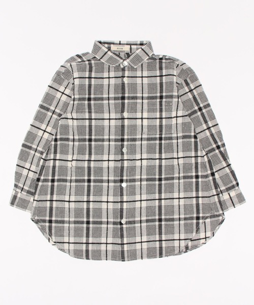 FITH(フィス)の「モールチェック ロング 長袖シャツ(シャツ/ブラウス・キッズ・ホワイト/ネイビー・140/130)」の4枚目の写真