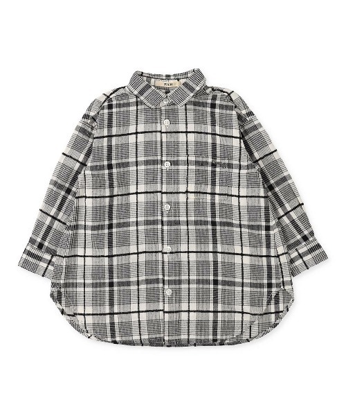 FITH(フィス)の「モールチェック ロング 長袖シャツ(シャツ/ブラウス・キッズ・ホワイト/ネイビー・140/130)」の7枚目の写真