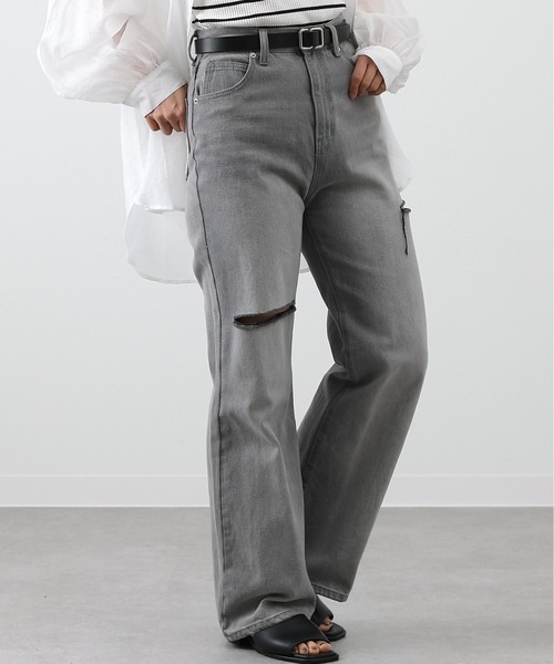 COLONY 2139(コロニートゥーワンスリーナイン)の「ダメージデニムパンツ(デニムパンツ・レディース・ブルー/サックスブルー/ブラック/ライトグレー/ダークブルー・SMALL/MEDIUM/LARGE)」の3枚目の写真