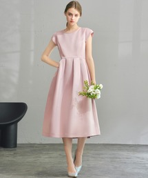 サテンフィット・フレア ミモレ丈 結婚式 ワンピース パーティードレス オケージョンドレス お呼ばれ 二次会 成人式 同窓会 謝恩会