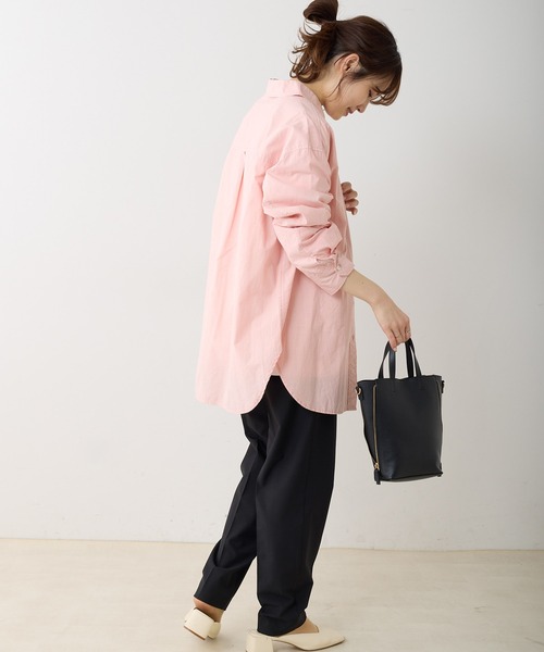 PUAL CE CIN（ピュアルセシン）の「ロゴ刺繍オーバーシャツ（シャツ/ブラウス・レディース・オフホワイト/ブルー/ピンク/イエロー・FREE）」の10枚目の写真