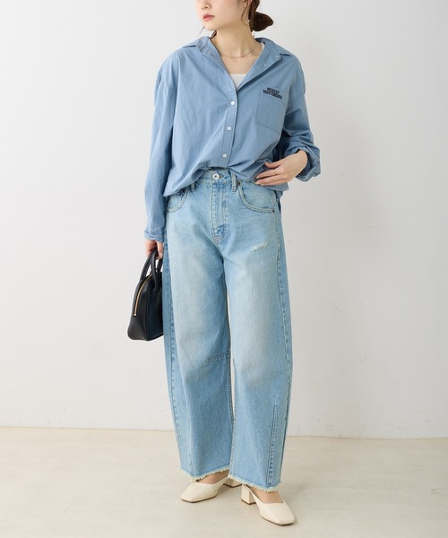 PUAL CE CIN（ピュアルセシン）の「ロゴ刺繍オーバーシャツ（シャツ/ブラウス・レディース・オフホワイト/ブルー/ピンク/イエロー・FREE）」の21枚目の写真