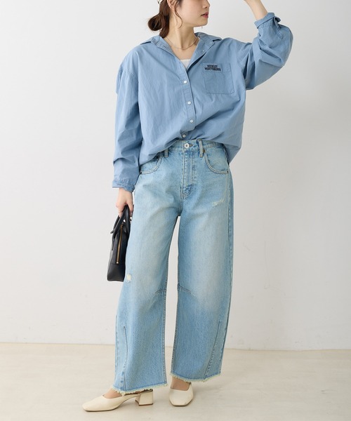 PUAL CE CIN（ピュアルセシン）の「ロゴ刺繍オーバーシャツ（シャツ/ブラウス・レディース・オフホワイト/ブルー/ピンク/イエロー・FREE）」の22枚目の写真