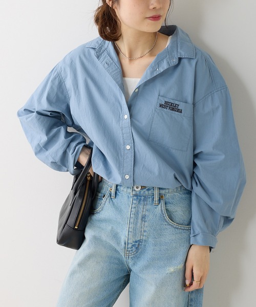 PUAL CE CIN（ピュアルセシン）の「ロゴ刺繍オーバーシャツ（シャツ/ブラウス・レディース・オフホワイト/ブルー/ピンク/イエロー・FREE）」の17枚目の写真