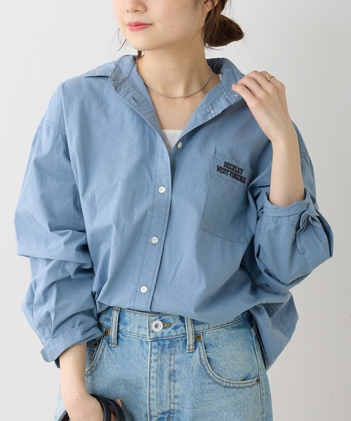 PUAL CE CIN（ピュアルセシン）の「ロゴ刺繍オーバーシャツ（シャツ/ブラウス・レディース・オフホワイト/ブルー/ピンク/イエロー・FREE）」の18枚目の写真