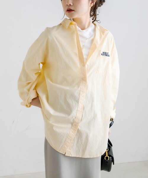 PUAL CE CIN（ピュアルセシン）の「ロゴ刺繍オーバーシャツ（シャツ/ブラウス・レディース・オフホワイト/ブルー/ピンク/イエロー・FREE）」の14枚目の写真