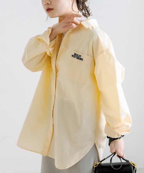 PUAL CE CIN（ピュアルセシン）の「ロゴ刺繍オーバーシャツ（シャツ/ブラウス・レディース・オフホワイト/ブルー/ピンク/イエロー・FREE）」の15枚目の写真