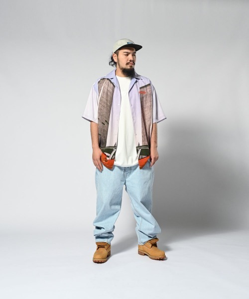 LFYT エルエフワイティー の LFYT ラファイエット Lafayette - 5ポケット デニムパンツ ルーズシルエット バギーフィット ハードウォッシュ ライトブルー 5 POCKET WASHED DENIM PANTS BAGGIE FIT LIGHT WASH デニムパンツ
